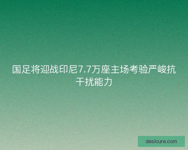 国足将迎战印尼7.7万座主场考验严峻抗干扰能力