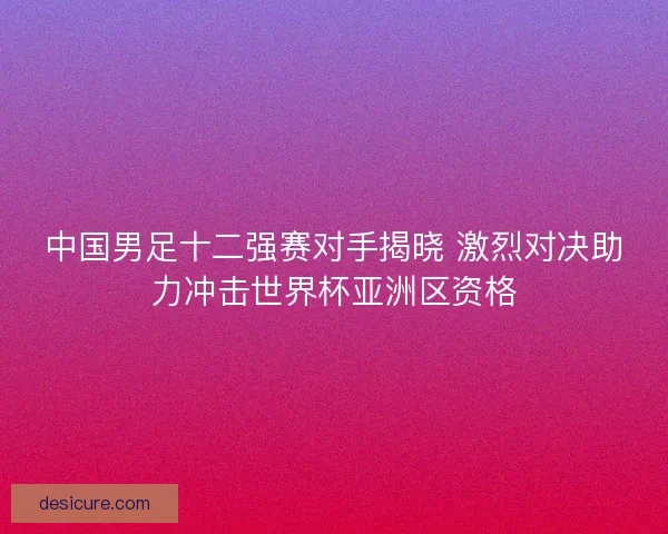 中国男足十二强赛对手揭晓 激烈对决助力冲击世界杯亚洲区资格